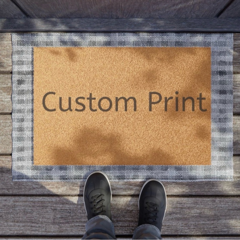 Custom Print Tan Doormat